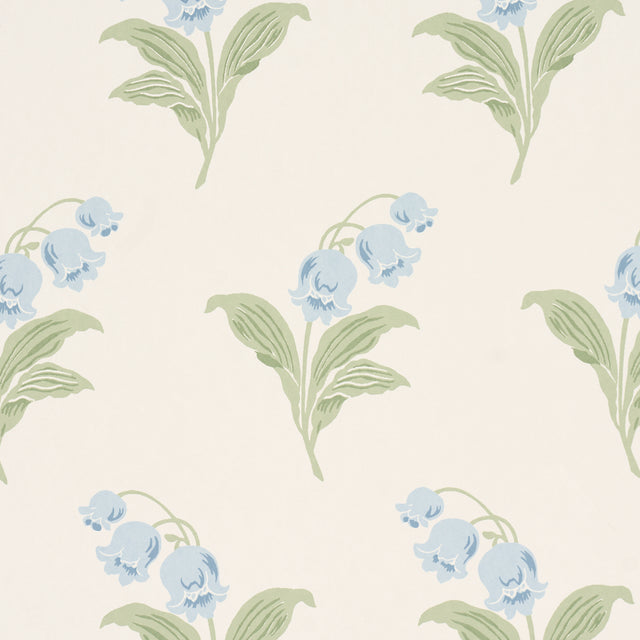 Lily of the Valley Bluebell by Schumacher Classic Floral Wallpaper – Schumacher 5016280