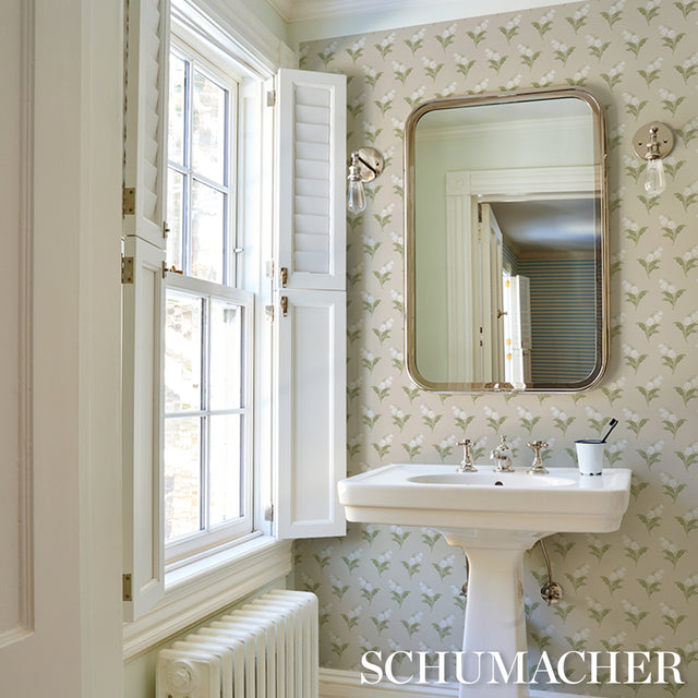 Lily of the Valley Spring by Schumacher Classic Floral Wallpaper – Schumacher 5016281