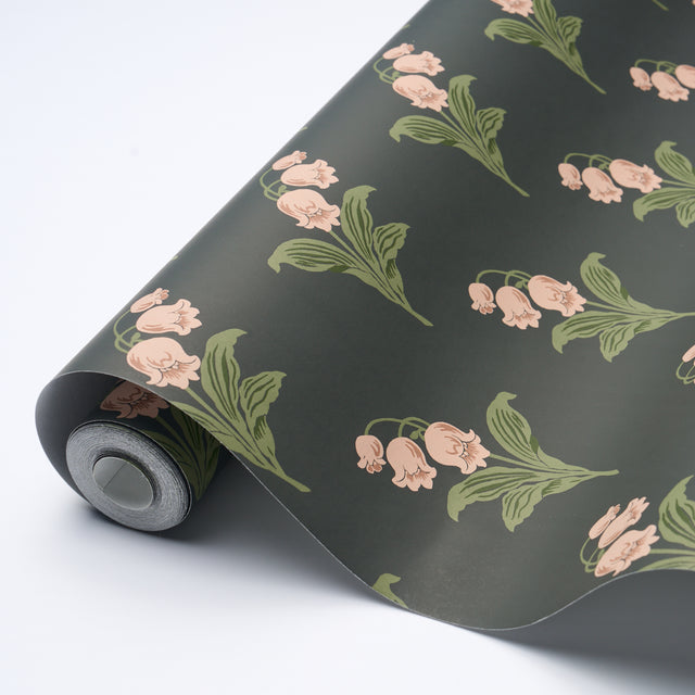Lily of the Valley Midnight by Schumacher Classic Floral Wallpaper – Schumacher 5016282