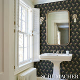 Lily of the Valley Midnight by Schumacher Classic Floral Wallpaper – Schumacher 5016282