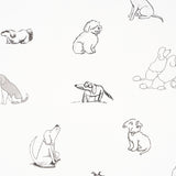 Good Dogs Everywhere Peel-and-Stick Wallpaper Black & White The New Yorker Collection – Schumacher 5016300