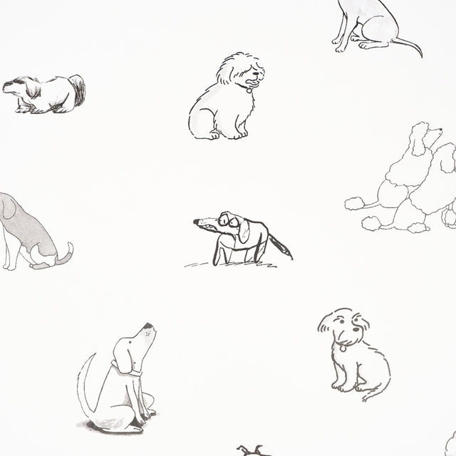 Good Dogs Everywhere Peel-and-Stick Wallpaper Black & White The New Yorker Collection – Schumacher 5016300