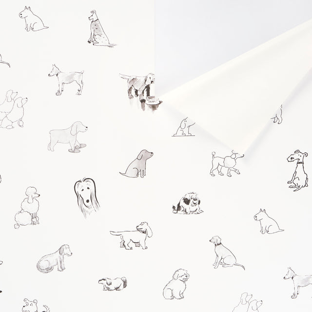 Good Dogs Everywhere Peel-and-Stick Wallpaper Black & White The New Yorker Collection – Schumacher 5016300