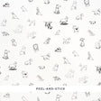 Good Dogs Everywhere peel-and-stick wallpaper featuring black and white cartoon dogs from The New Yorker collection by Schumacher.