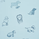 Good Dogs Everywhere Peel-and-Stick Wallpaper in Sky & Navy Blue by Schumacher – 5016302