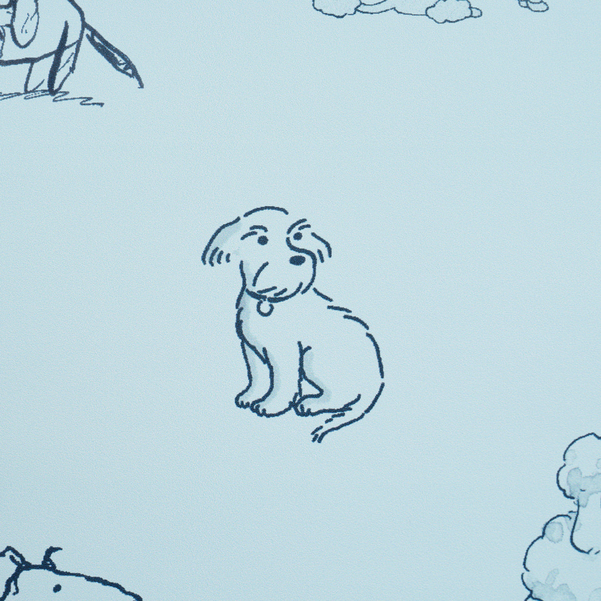 Good Dogs Everywhere Peel-and-Stick Wallpaper in Sky & Navy Blue by Schumacher – 5016302