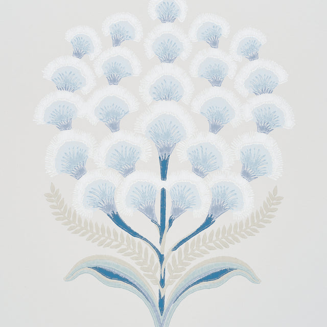 Aurelia Porcelain by Schumacher Elegant Botanical Wallpaper – Schumacher 5016341