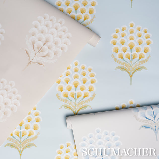 Aurelia Sky by Schumacher Large-Scale Botanical Floral Wallpaper – Schumacher 5016342