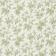 Brantwood Vine Leaf wallpaper by Schumacher featuring leafy branches, acorns, pine cones, and berries in a botanical illustration style.