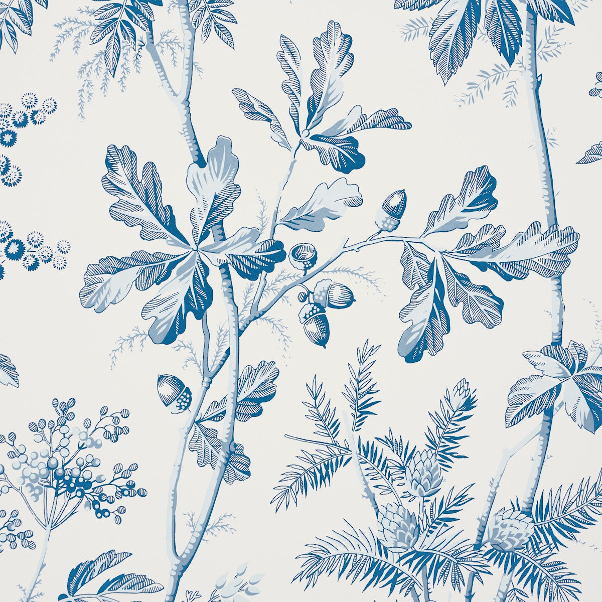 Brantwood Vine Porcelain by Schumacher Botanical Wallpaper – Schumacher 5016351