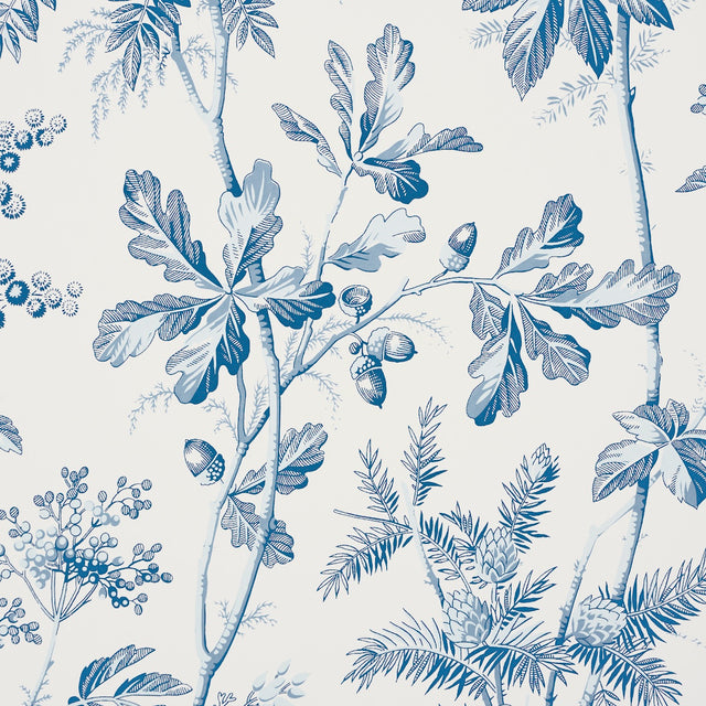 Brantwood Vine Porcelain by Schumacher Botanical Wallpaper – Schumacher 5016351