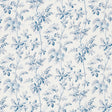 Brantwood Vine porcelain blue botanical wallpaper with leafy branches, acorns, pine cones, and berries by Schumacher