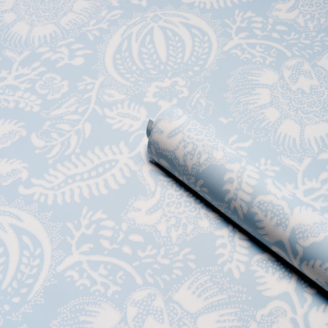 Pomegranate Print Sky by Schumacher Botanical Surface-Printed Wallpaper – Schumacher 5016370