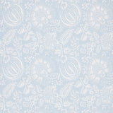 Pomegranate Print wallpaper in Sky by Schumacher, a lively medium-scale botanical surface-printed design in blue and white.