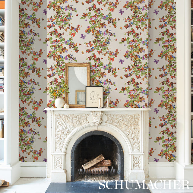 Pyne Butterfly Monarch Orange by Schumacher Botanical Butterfly Wallpaper – Schumacher 5016380