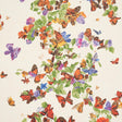 Pyne Butterfly wallpaper in Monarch Orange by Schumacher, featuring a lush botanical and butterfly pattern in vibrant colors.