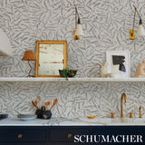 Leaf Bloom Charcoal by Schumacher Modern Organic Wallpaper – Schumacher 5016390