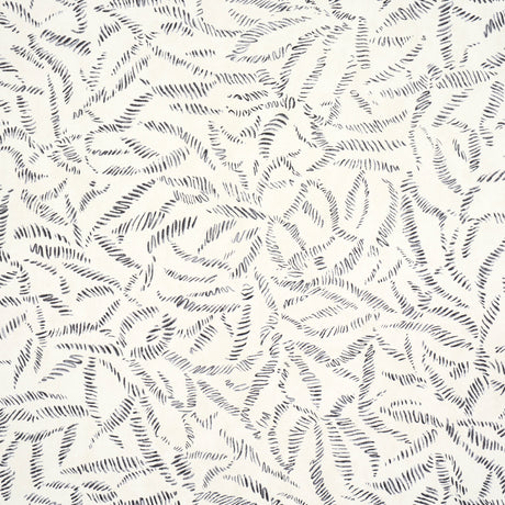 Leaf Bloom wallpaper in Charcoal by Schumacher, featuring a graphic, feathery leaf pattern in a modern, organic style.