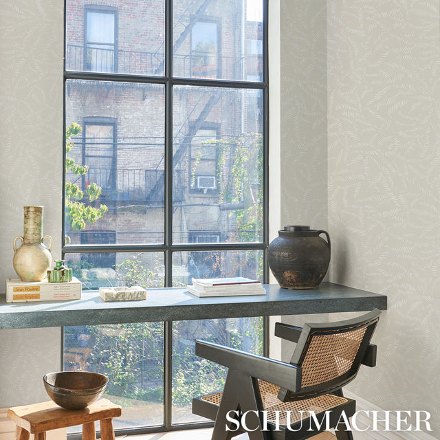 Leaf Bloom Neutral by Schumacher Design Lab Modern Organic Wallpaper – Schumacher 5016392