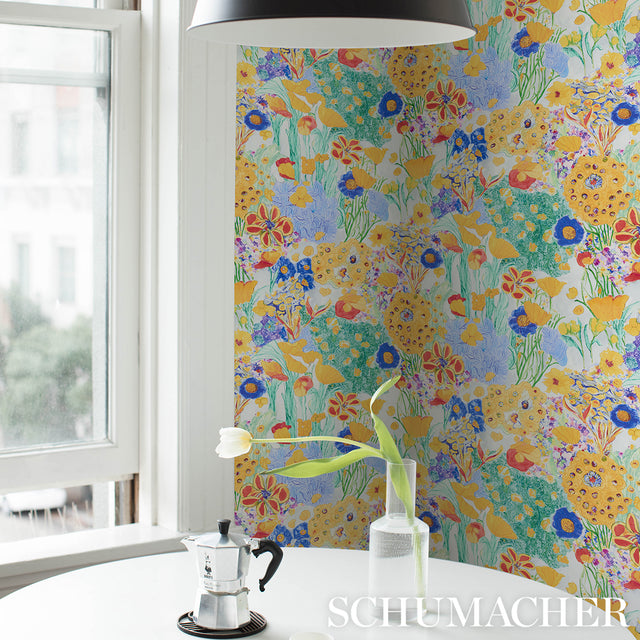 Frank's Garden Botanical Wallpaper in Yellows by Schumacher Design Lab – Schumacher 5016420