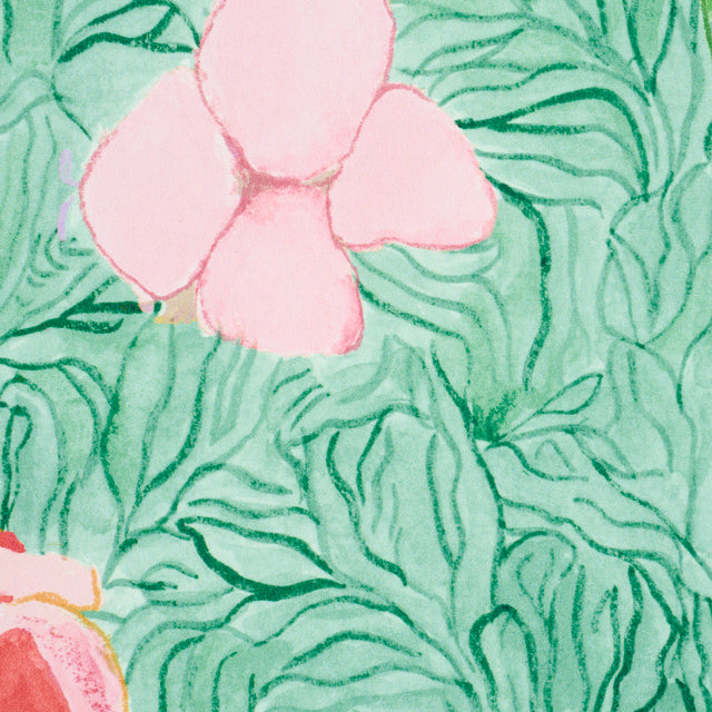Frank's Garden Pink & Green Botanical Wallpaper – Schumacher 5016421