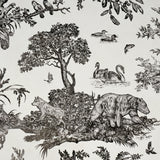 Western Toile Carbon by Schumacher Scenic Animal Wallpaper – Schumacher 5016440