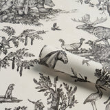 Western Toile Carbon by Schumacher Scenic Animal Wallpaper – Schumacher 5016440