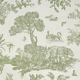 Western Toile Olive by Schumacher Classic North American Animal Toile Wallpaper – Schumacher 5016441