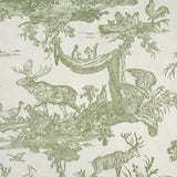 Western Toile Olive by Schumacher Classic North American Animal Toile Wallpaper – Schumacher 5016441
