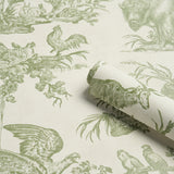 Western Toile Olive by Schumacher Classic North American Animal Toile Wallpaper – Schumacher 5016441