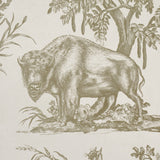 Western Toile Stone by Schumacher Traditional Toile Animal Wallpaper – Schumacher 5016442
