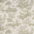Western Toile wallpaper in Stone by Schumacher, featuring hand-drawn North American animals in a traditional toile pattern.