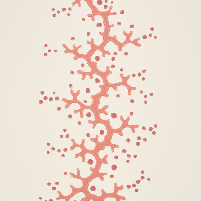 Coral Stripe Pink by Schumacher Elegant Coral Branch Stripe Wallpaper – Schumacher 5016450
