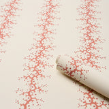 Coral Stripe Pink by Schumacher Elegant Coral Branch Stripe Wallpaper – Schumacher 5016450