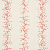 Coral Stripe wallpaper by Schumacher featuring delicate coral branches in a stripe pattern on a light background.
