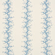 Coral Stripe wallpaper in blue by Schumacher, featuring delicate coral branches forming a vertical stripe pattern on a light background.