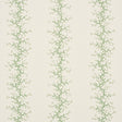 Coral Stripe wallpaper in green by Schumacher, featuring delicate coral branch stripes on a light background.
