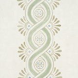 Leonidis Stripe Green by Schumacher Artistic Ogee Stripe Wallpaper – Schumacher 5016461
