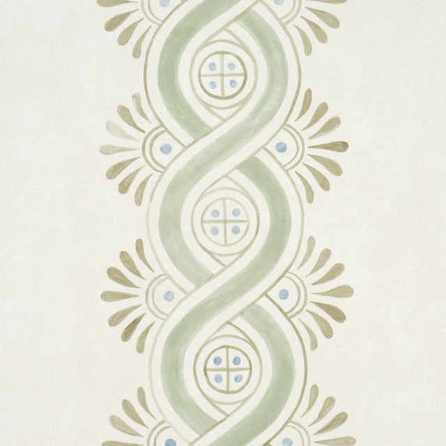 Leonidis Stripe Green by Schumacher Artistic Ogee Stripe Wallpaper – Schumacher 5016461