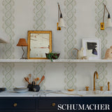 Leonidis Stripe Green by Schumacher Artistic Ogee Stripe Wallpaper – Schumacher 5016461