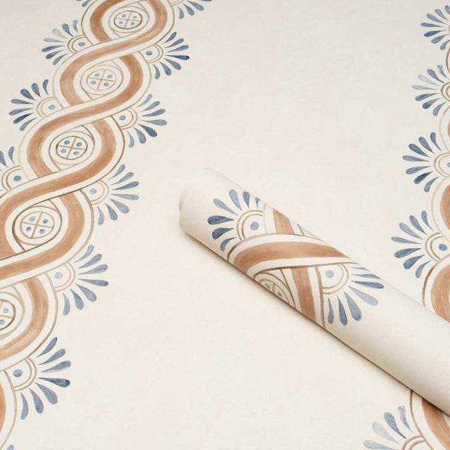 Leonidis Stripe Saffron by Schumacher Hand-Painted Ogee Stripe Wallpaper – Schumacher 5016462