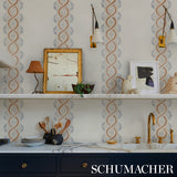Leonidis Stripe Saffron by Schumacher Hand-Painted Ogee Stripe Wallpaper – Schumacher 5016462