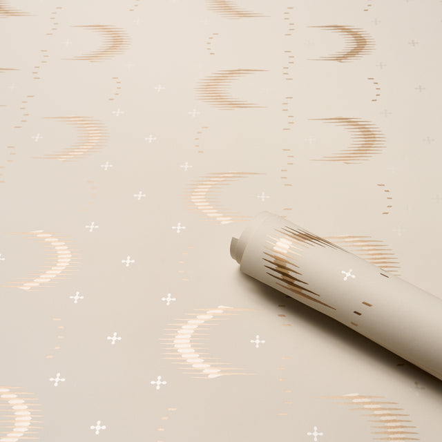 Aristelle Bronze Abstract Geometric Ikat Stripe Wallpaper – Schumacher 5016471
