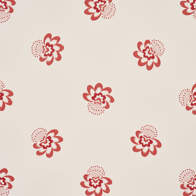 Auclair Floral Red by Schumacher Whimsical Floral Wallpaper – Schumacher 5016480