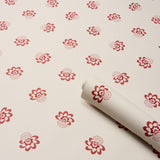 Auclair Floral Red by Schumacher Whimsical Floral Wallpaper – Schumacher 5016480