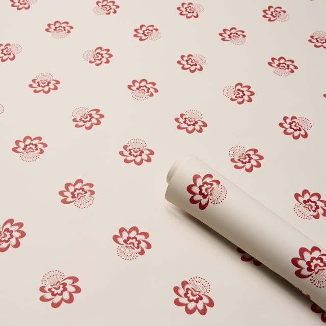 Auclair Floral Red by Schumacher Whimsical Floral Wallpaper – Schumacher 5016480