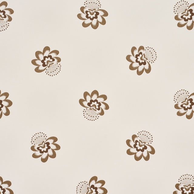 Auclair Floral Brown by Schumacher Small-Scale Tossed Flower Wallpaper – Schumacher 5016481