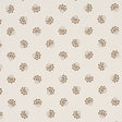 Brown floral tossed small-scale wallpaper pattern on a light background, Auclair Floral by Schumacher, shown in a styled bathroom interior.