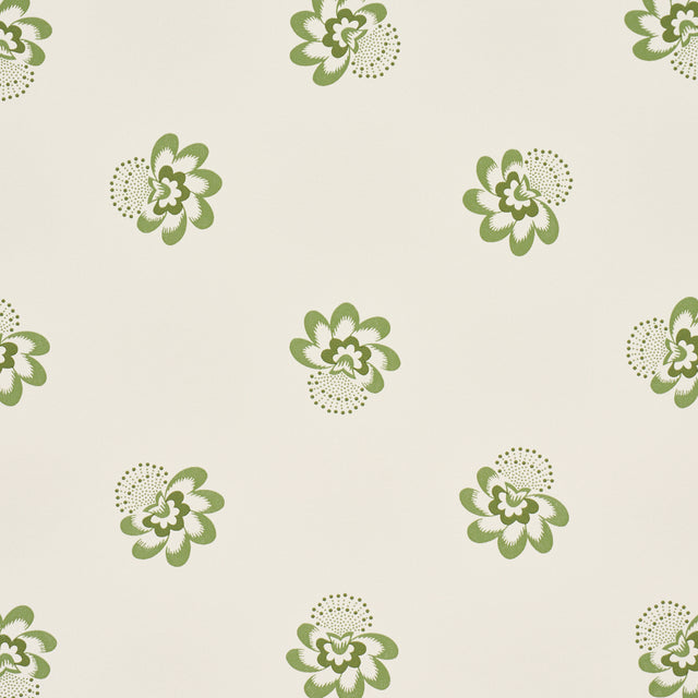 Auclair Floral Green by Schumacher Whimsical Floral Wallpaper – Schumacher 5016482
