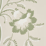 Bell Flowers Green by Schumacher Ornate Floral Stripe Wallpaper – Schumacher 5016491